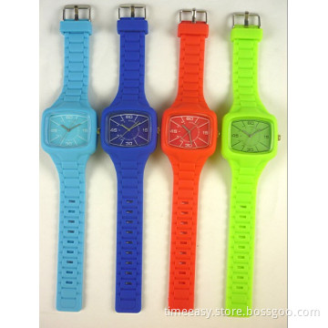 More Than Ten Colors Watches with Silicone Band, Square Watch Case Sport Style (TE-1228)